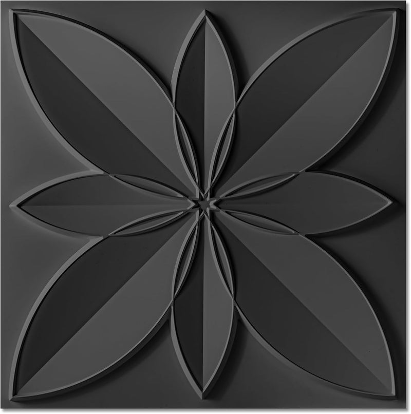 WOWSTAR 12-Pack 24"x24" Drop Ceiling Tiles, Waterproof Glue Up Ceiling Decor, Black - Image 1